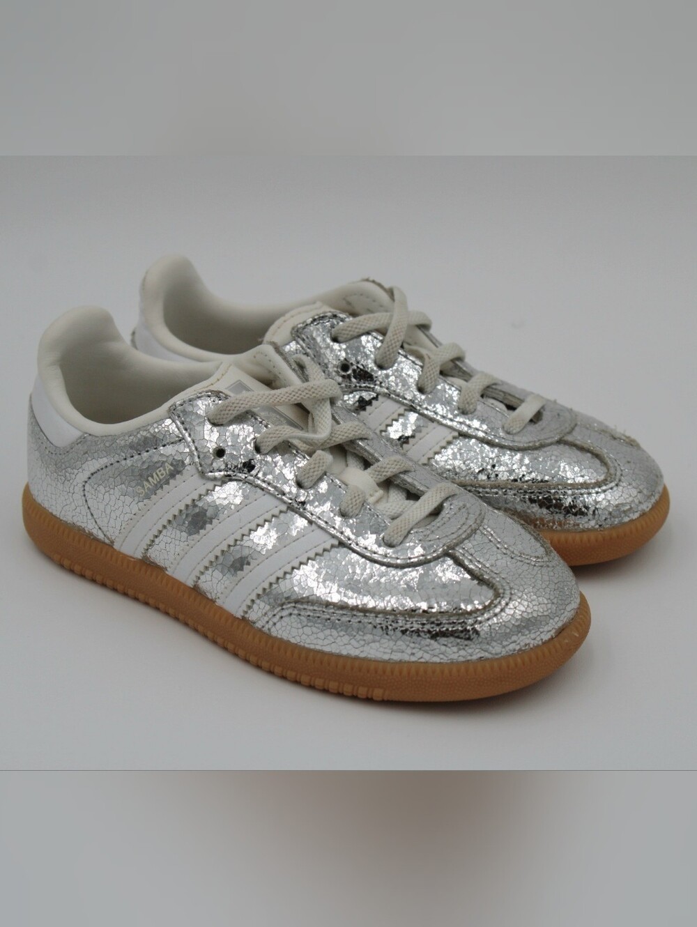 Adidas Samba OG Silver Metallic Gum Sneakers Toddler 10T
